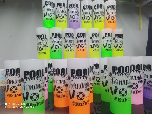 30 Copos Long Drink Acrílico 350ml Jateado Degradê