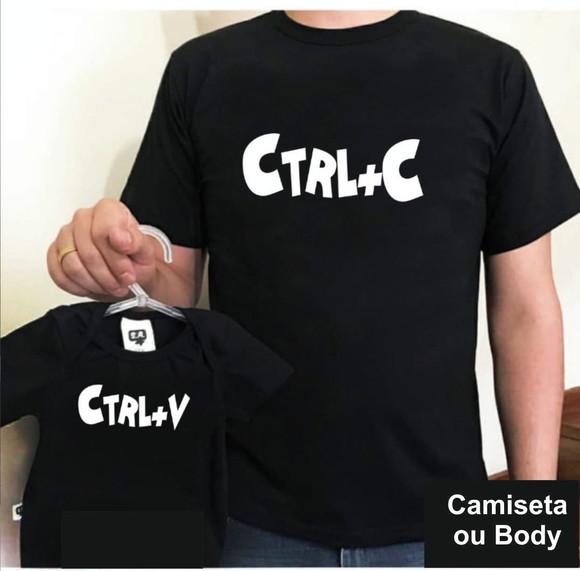 Camiseta Dia dos Pais Kit 2 Peças Ctrl+c Ctrl+v