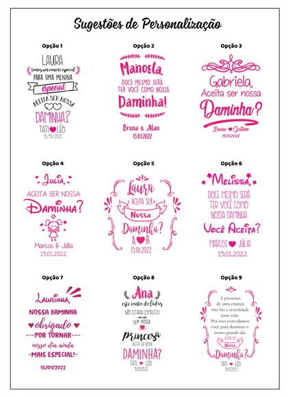 Kit 2 Copos Convite Daminha Pajem Florista Lembrancinha