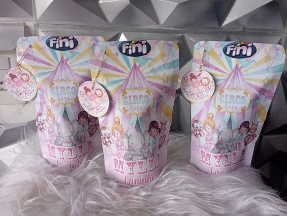 Saquinho Zip Lock com Balas Fini Circo Rosa