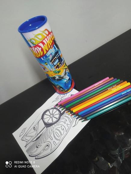 Tubolata com Kit para Colorir Hotwheels