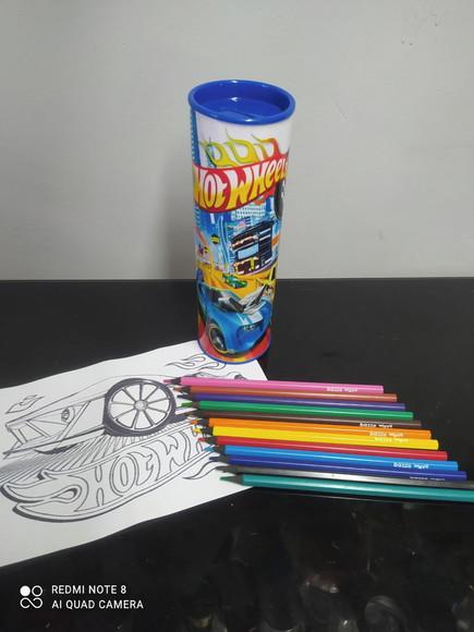 Tubolata com Kit para Colorir Hotwheels