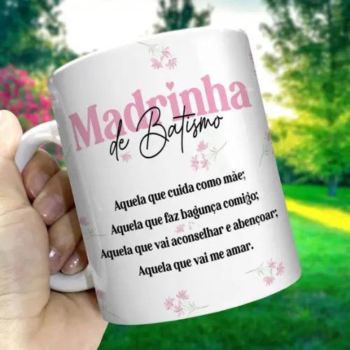 2 Caneca Porcelana Padrinhos