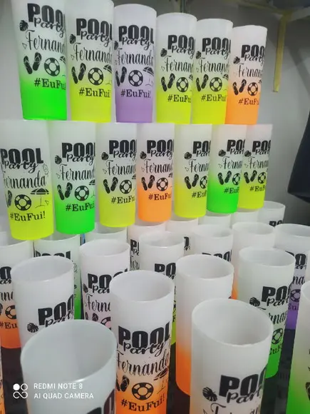 30 Copos Long Drink Acrílico 350ml Jateado Degradê