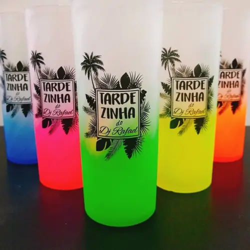 40 Copos Long Drink Acrílico 350ml Jateado Degradê