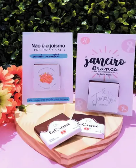 Card com Chocolate Janeiro Branco