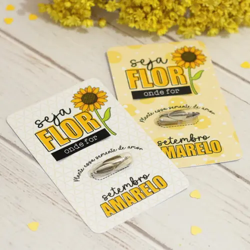 Card com Semente de Girassol Setembro Amarelo
