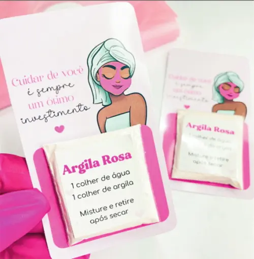 Cartão Argila Rosa Brinde Dia da Mulher