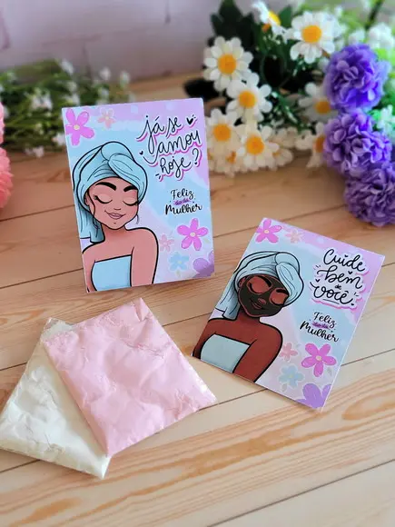 Cartão Argila Rosa Brinde Dia da Mulher