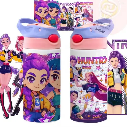 Garrafa Infantil Personalizada com Bico Guerreiras do Kpop
