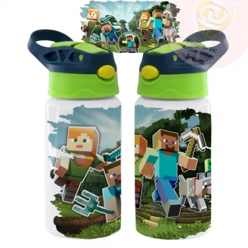Garrafa Infantil Personalizada com Bico Minecraft