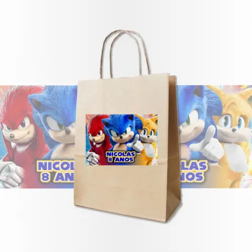 Rótulo Adesivo para Sacola Kraft Sonic
