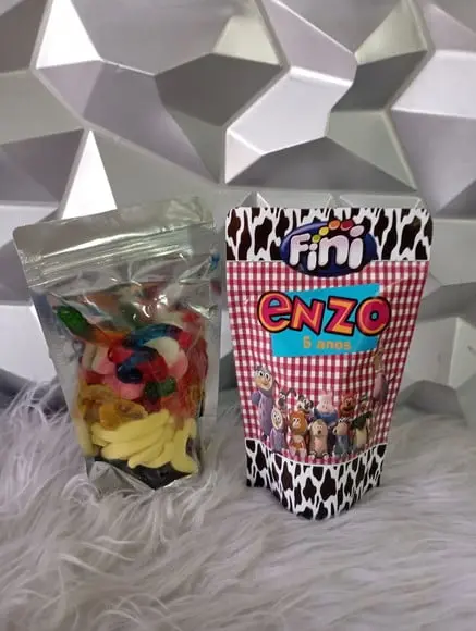 Saquinho Zip Lock com Balas Fini Fazendinha