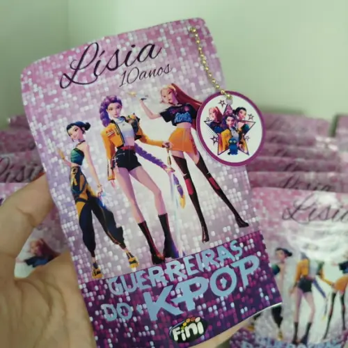 Saquinho Zip Lock com Balas Fini Guerreiras do Kpop