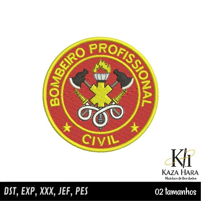 Matriz Bordado Bombeiro Profissional Civil