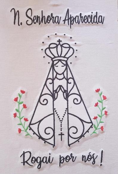 Matriz Bordado Nossa Senhora Aparecida Floral 001