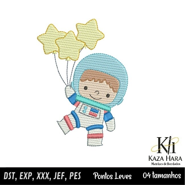 Matriz Bordado Astronauta Estrelinhas