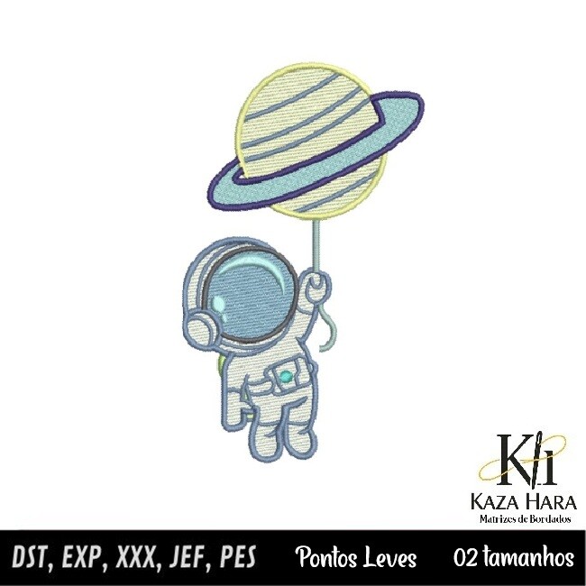 Matriz Bordado Astronauta Planeta