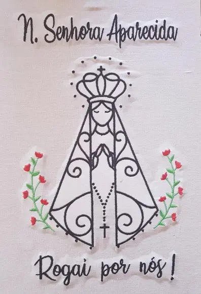 Matriz Bordado Nossa Senhora Aparecida Floral 001