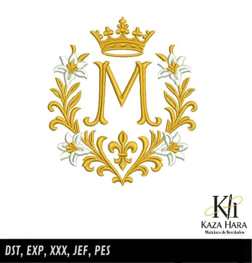 Matriz Bordado M Maria Floral 001