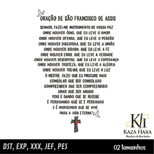Matriz Bordado Oração de São Francisco