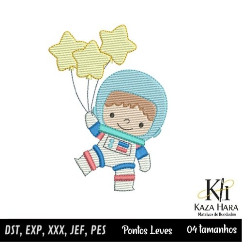 Matriz Bordado Astronauta Estrelinhas