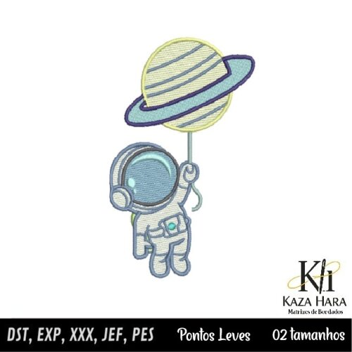 Matriz Bordado Astronauta Planeta