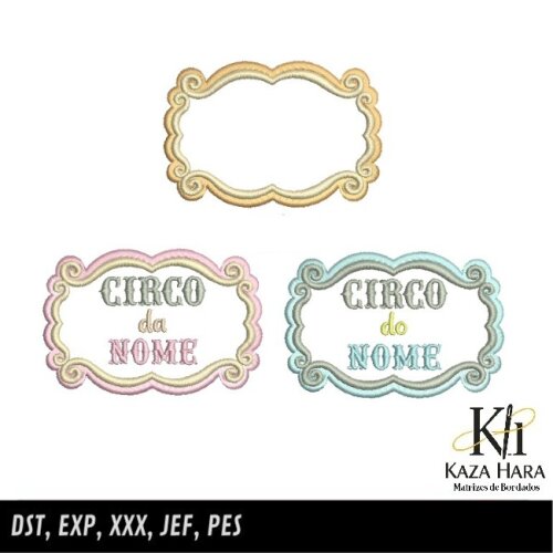 Kit 03 Matrizes Bordados Molduras Circo 001