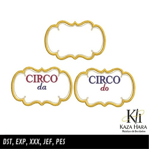 Kit 03 Matrizes Bordados Molduras Circo 002