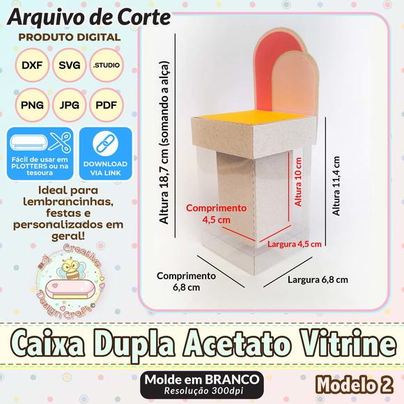 Arquivo Corte Silhouette Caixa Dupla Acetato Vitrine Shaker