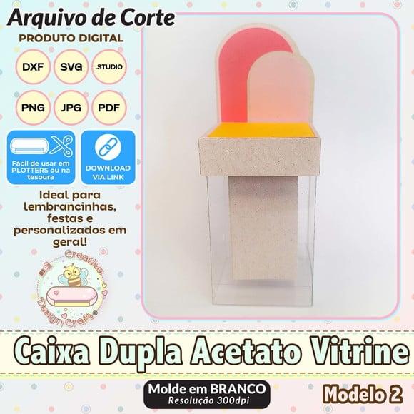 Arquivo Corte Silhouette Caixa Dupla Acetato Vitrine Shaker