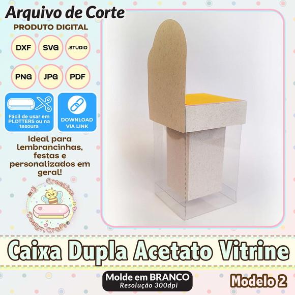 Arquivo Corte Silhouette Caixa Dupla Acetato Vitrine Shaker