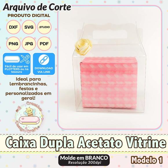 Arquivo Corte Silhouette Caixa Dupla Acetato Vitrine Shaker