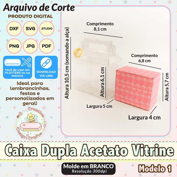 Arquivo Corte Silhouette Caixa Dupla Acetato Vitrine Shaker