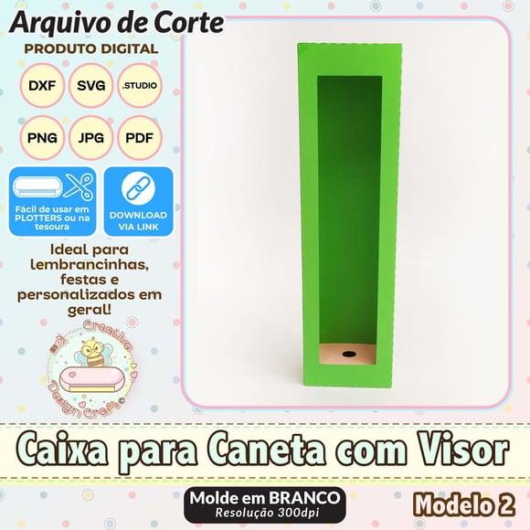 Arquivo Corte Silhouette Caixa para Caneta com Visor 2