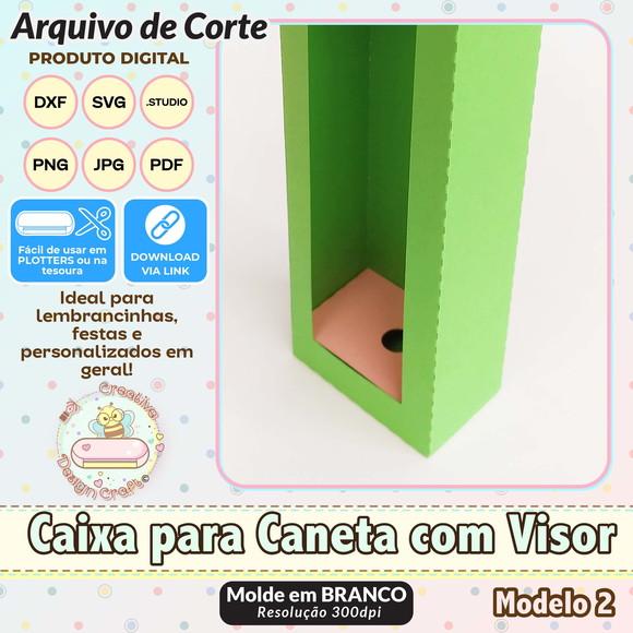 Arquivo Corte Silhouette Caixa para Caneta com Visor 2
