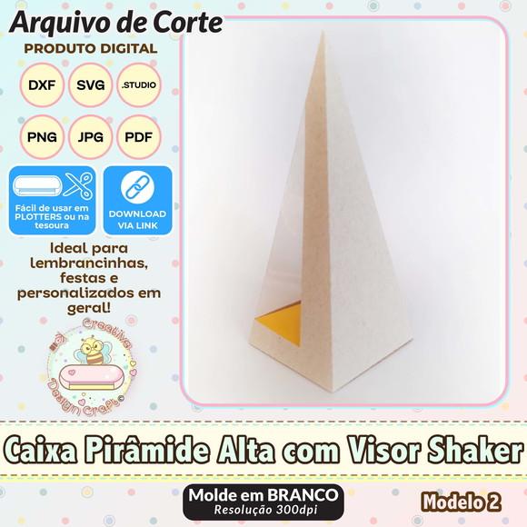 Arquivo Corte Silhouette Caixa Pirâmide Alta Visor Shaker 2