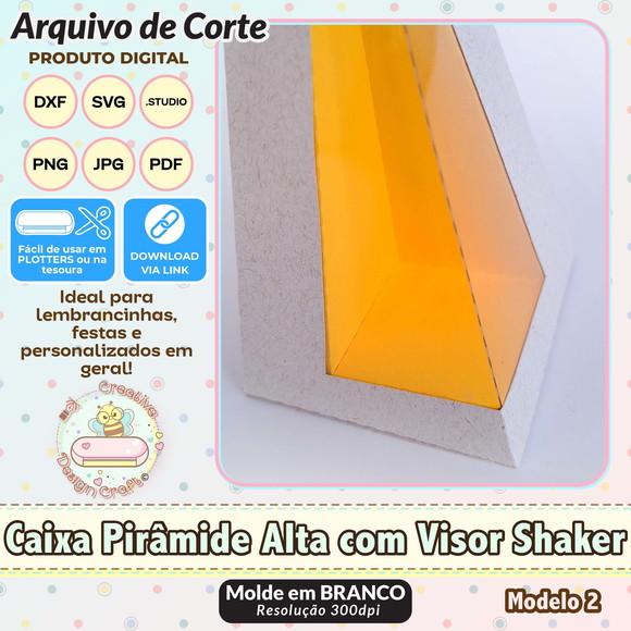 Arquivo Corte Silhouette Caixa Pirâmide Alta Visor Shaker 2