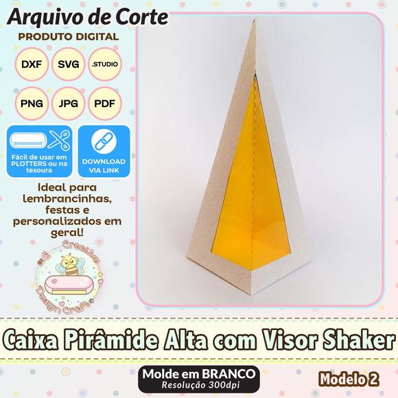 Arquivo Corte Silhouette Caixa Pirâmide Alta Visor Shaker 2