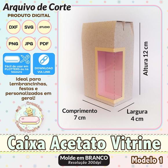 Arquivo de Corte Silhouette Caixa Acetato Vitrine Modelo 1