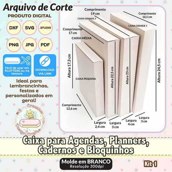 Arquivo de Corte Silhouette Caixa Agenda, Caderno, Planner 1