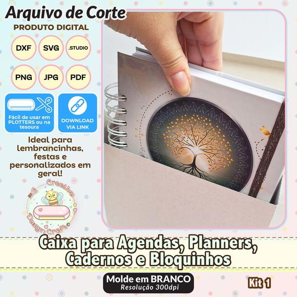 Arquivo de Corte Silhouette Caixa Agenda, Caderno, Planner 1