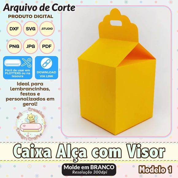Arquivo de Corte Silhouette Caixa Alça com Visor Modelo 1