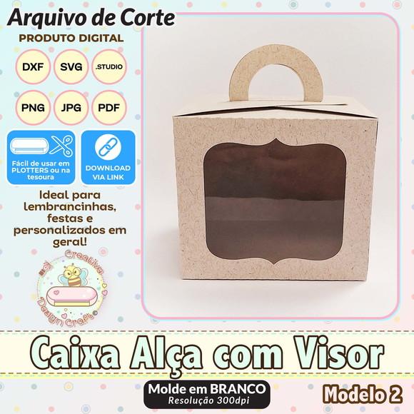 Arquivo de Corte Silhouette Caixa Alça com Visor Modelo 2
