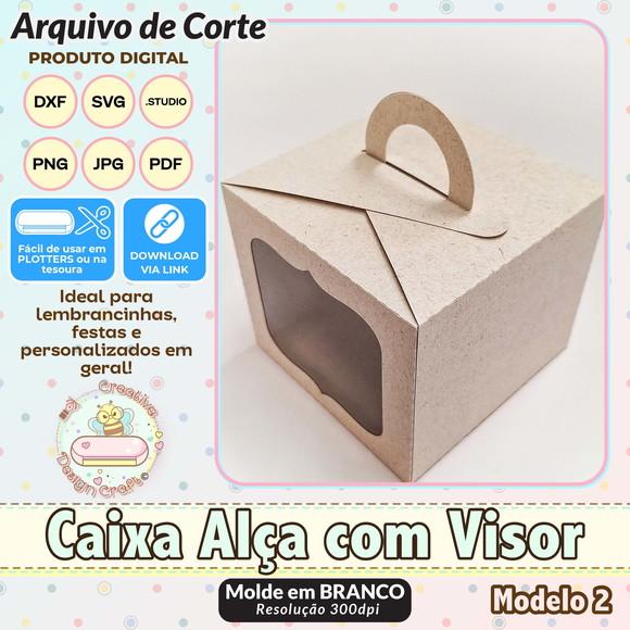 Arquivo de Corte Silhouette Caixa Alça com Visor Modelo 2