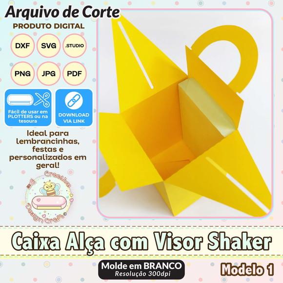 Arquivo de Corte Silhouette Caixa Alça com Visor Shaker 1