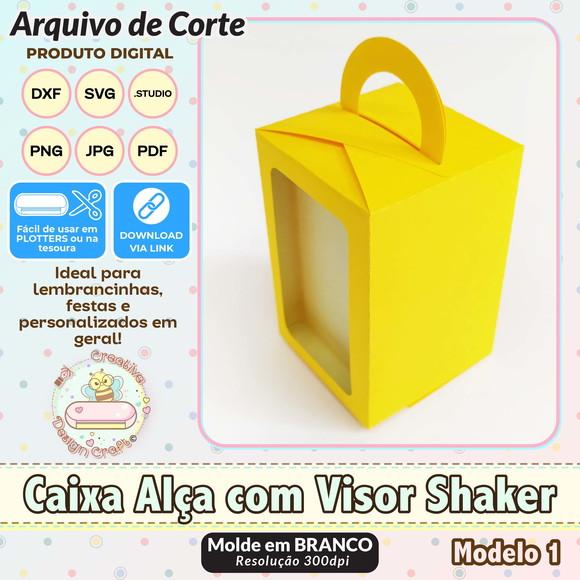 Arquivo de Corte Silhouette Caixa Alça com Visor Shaker 1