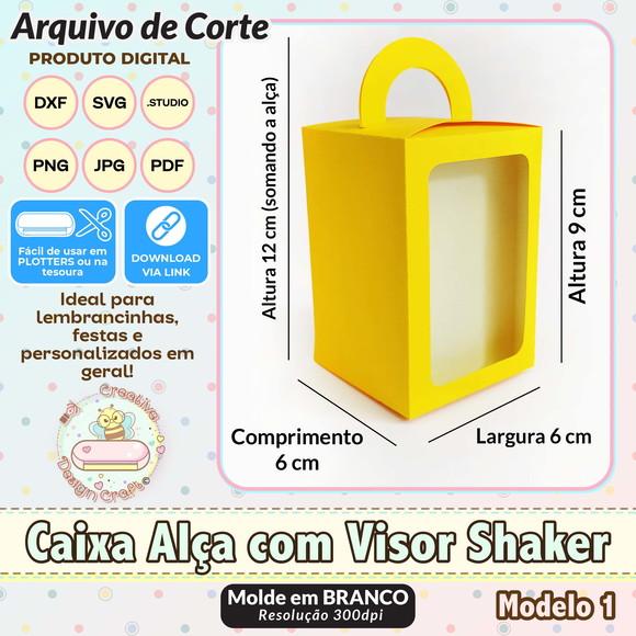 Arquivo de Corte Silhouette Caixa Alça com Visor Shaker 1