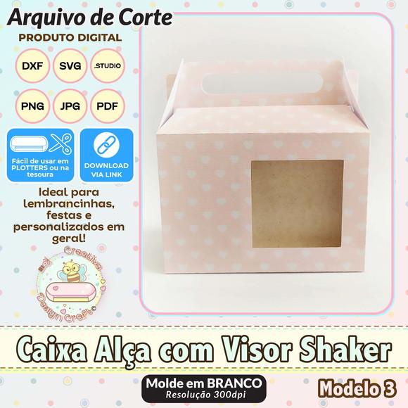 Arquivo de Corte Silhouette Caixa Alça com Visor Shaker 3