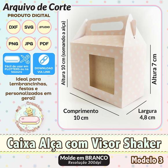 Arquivo de Corte Silhouette Caixa Alça com Visor Shaker 3